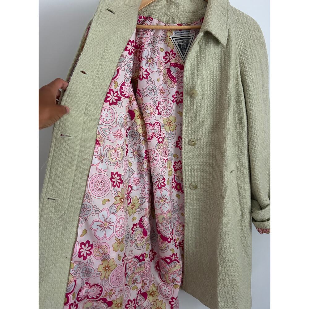 Vintage Marvin Richards Wool Blend Coat – Floral Lining – Women’s Large - Picture 6 of 8